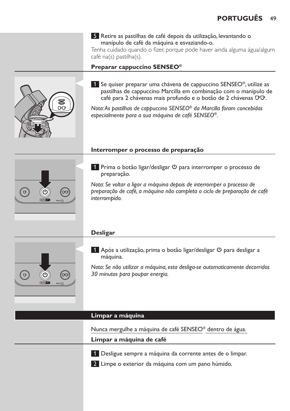 Philips SENSEO® Viva Café Cafetera de monodosis de café User Manual | Page 49 / 62