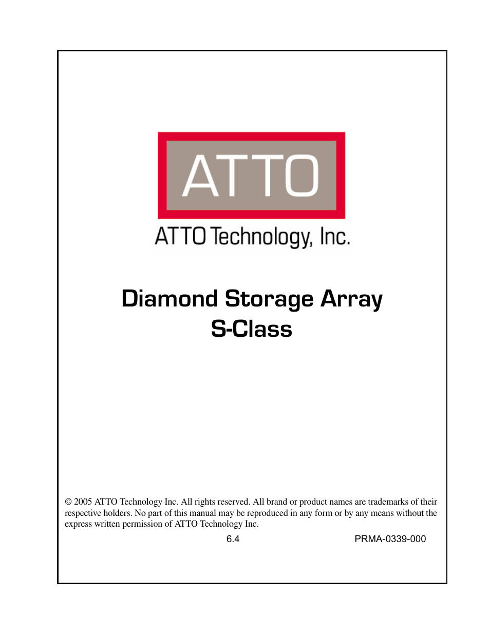 ATTO Technology Diamond Storage Array S-Class User Manual | 105 pages