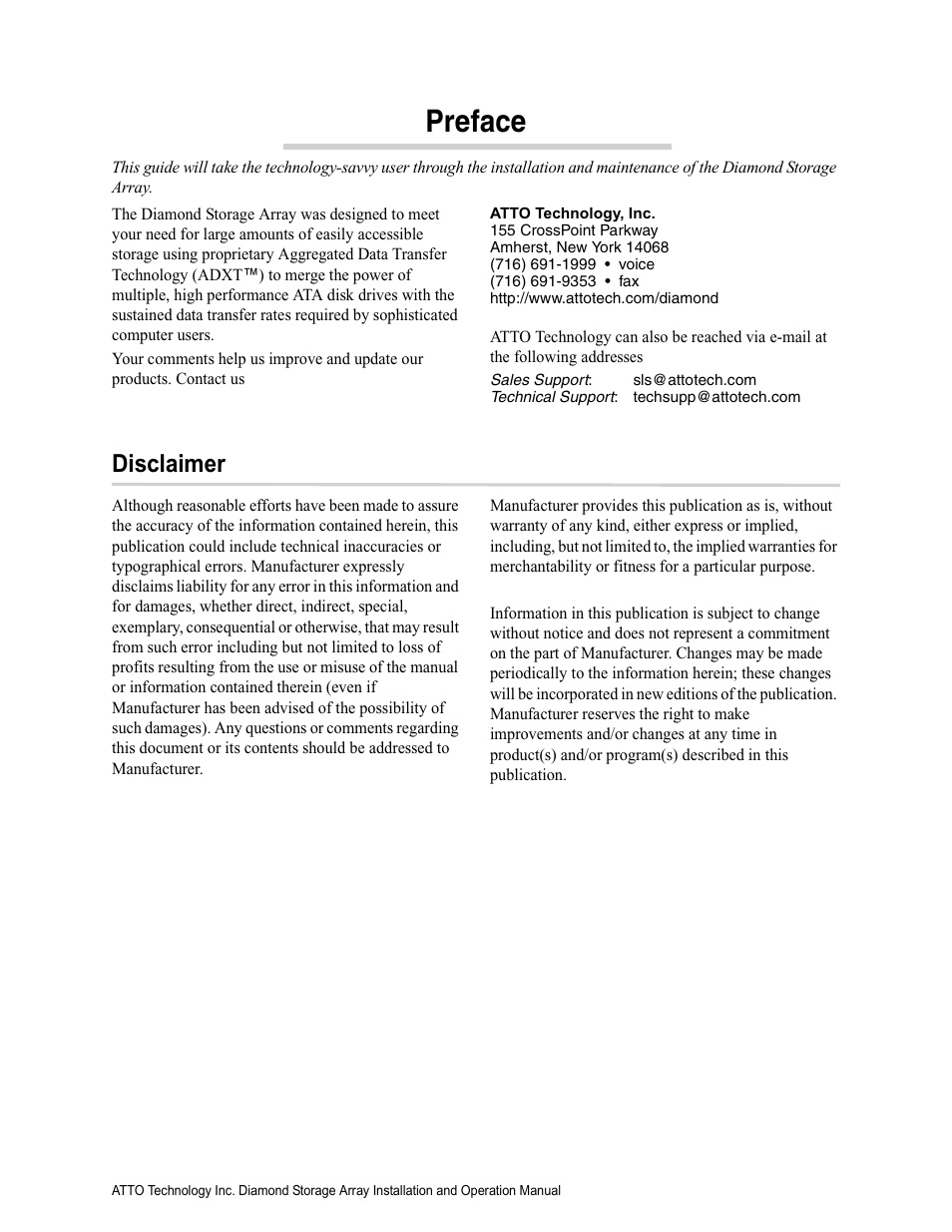 ATTO Technology Diamond Storage Array S-Class User Manual | Page 10 / 105