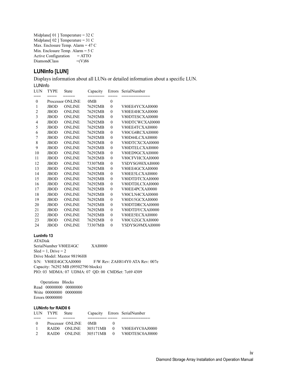 Luninfo [lun | ATTO Technology Diamond Storage Array S-Class User Manual | Page 101 / 105