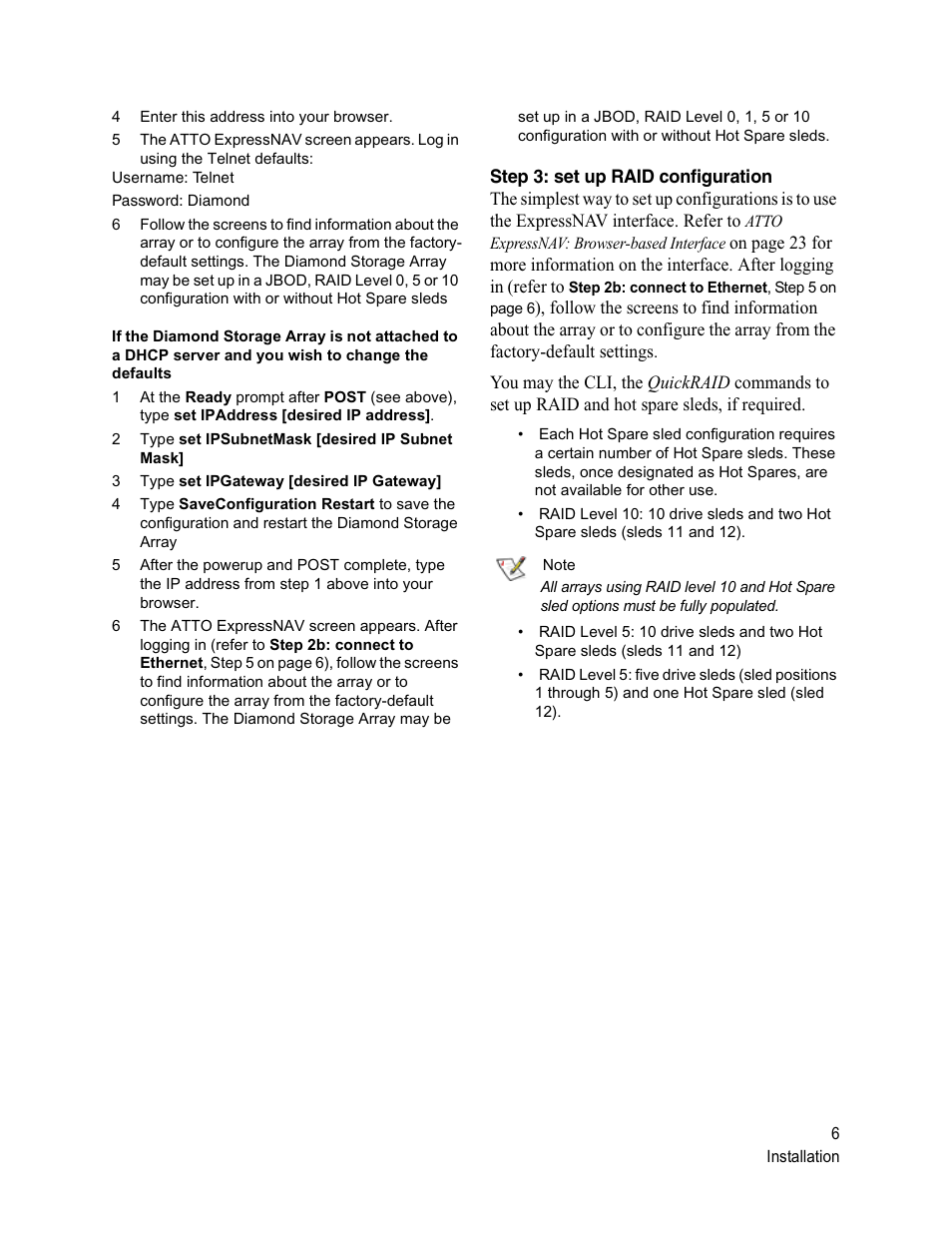 Step 3: set up raid configuration | ATTO Technology Diamond Storage Array S-Class User Manual | Page 17 / 105