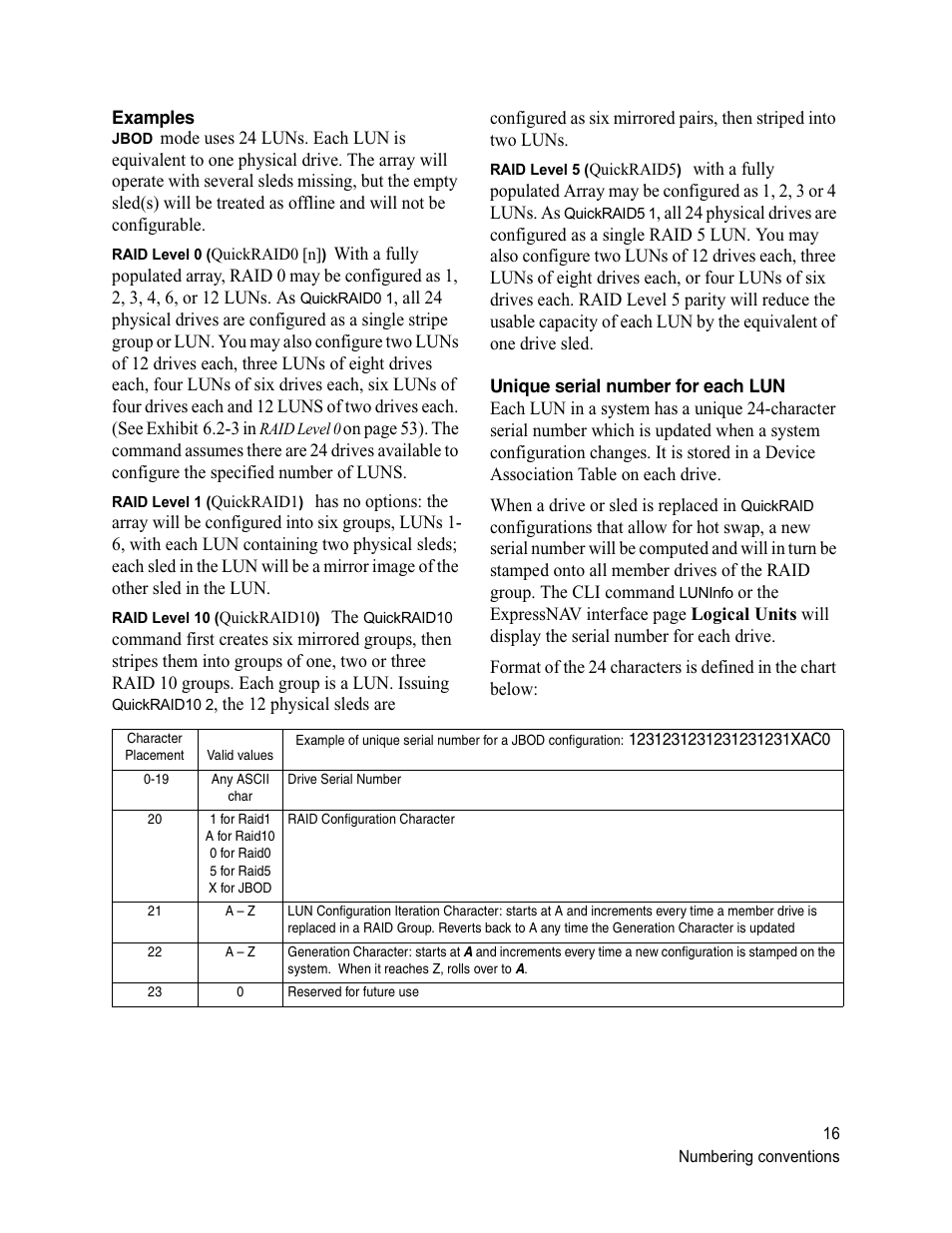 Examples, Unique serial number for each lun, Examples unique serial number for each lun | ATTO Technology Diamond Storage Array S-Class User Manual | Page 27 / 105