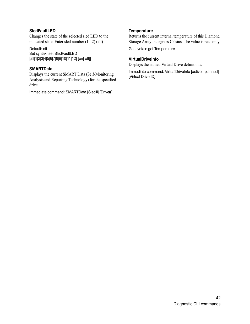 Sledfaultled, Smartdata, Temperature | Virtualdriveinfo | ATTO Technology Diamond Storage Array S-Class User Manual | Page 53 / 105