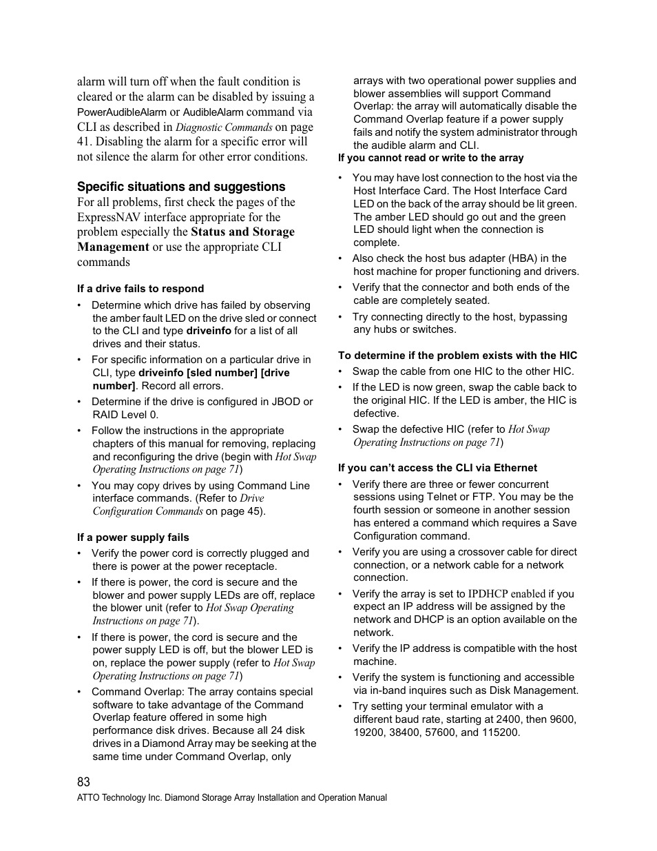 Specific situations and suggestions | ATTO Technology Diamond Storage Array S-Class User Manual | Page 94 / 105