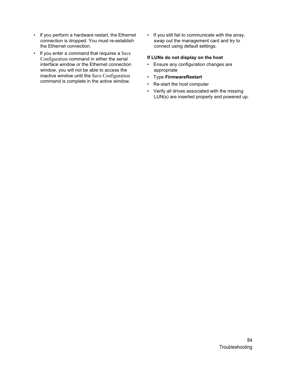 If luns do not display on the host | ATTO Technology Diamond Storage Array S-Class User Manual | Page 95 / 105