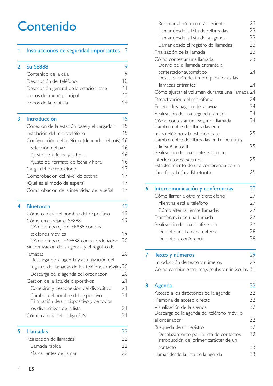 Philips SE888 User Manual | Page 4 / 66