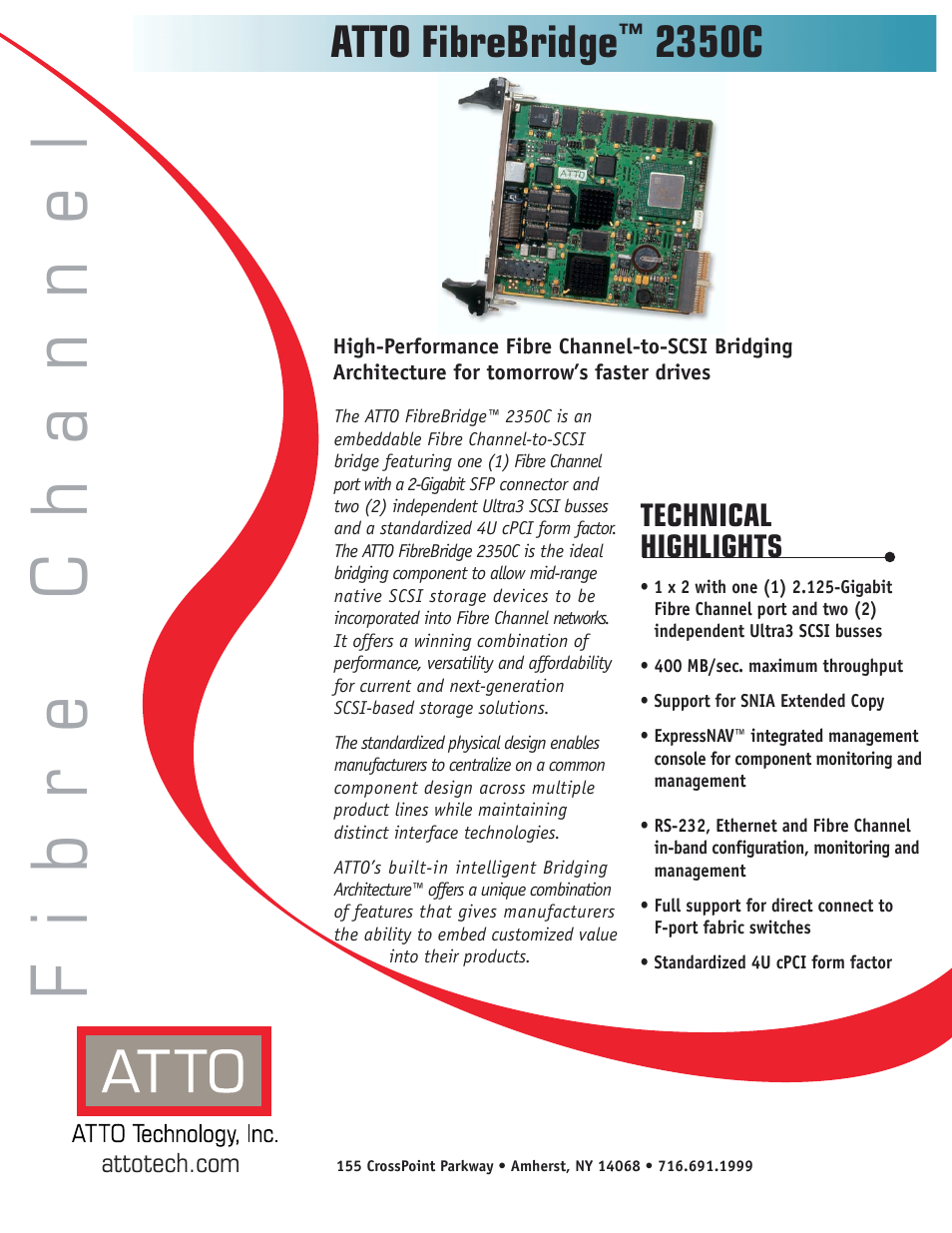 ATTO Technology ATTO FibreBridge 2350C User Manual | 2 pages