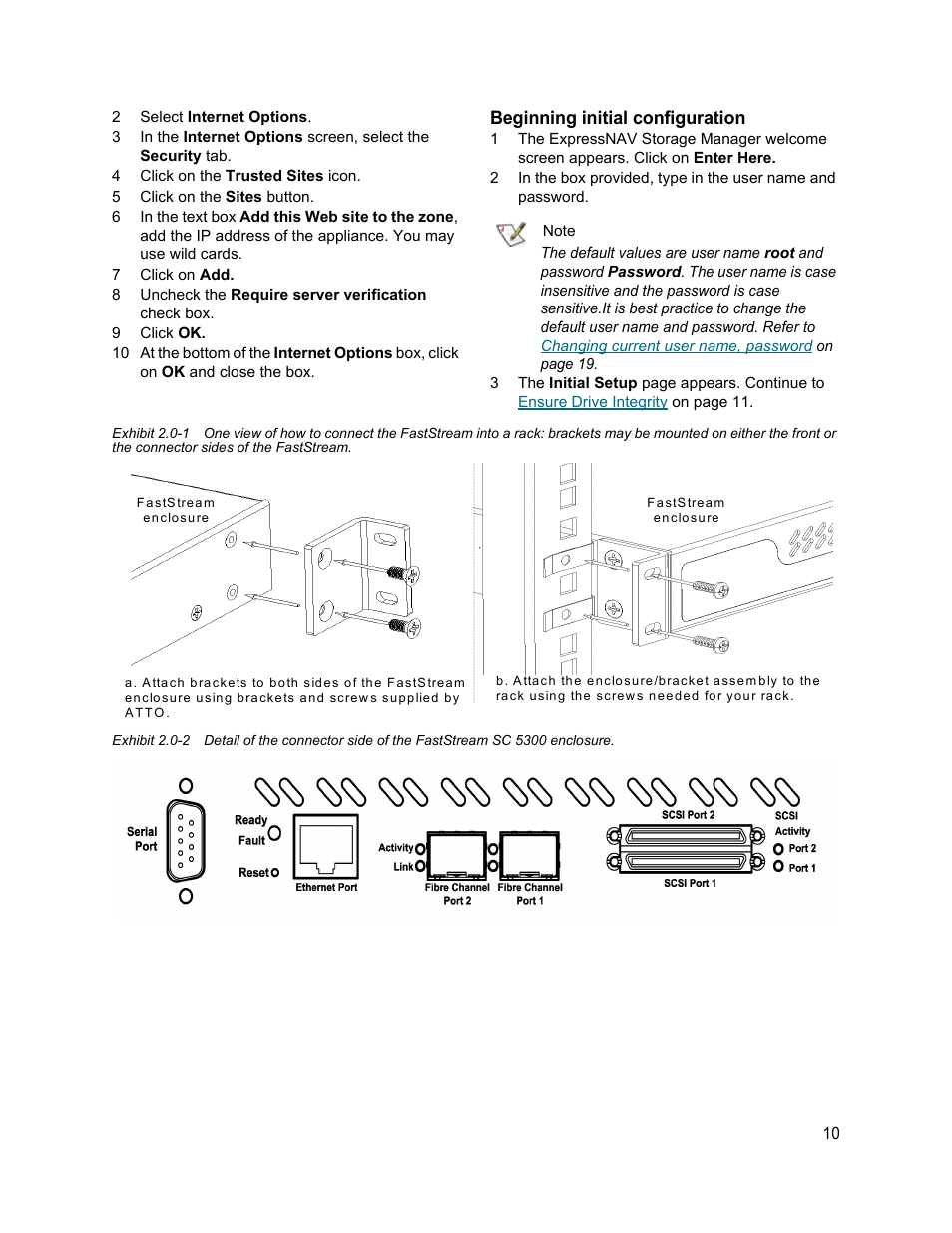 Beginning initial configuration | ATTO Technology FastStream SC 5700 User Manual | Page 15 / 73