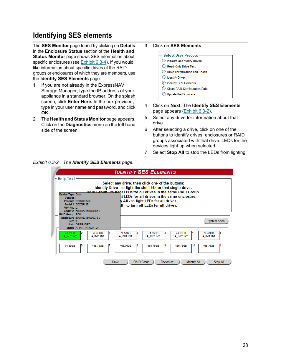 Identifying ses elements | ATTO Technology FastStream SC 5700 User Manual | Page 33 / 73