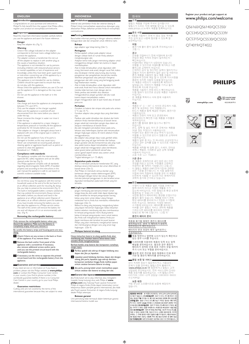 Philips HAIRCLIPPER Series 5000 cortapelos User Manual | 2 pages