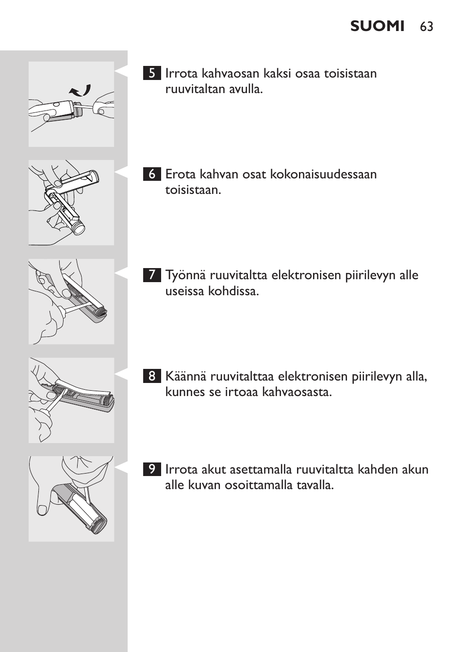 Philips Sonicare CleanCare Cepillo dental sónico recargable User Manual | Page 63 / 132