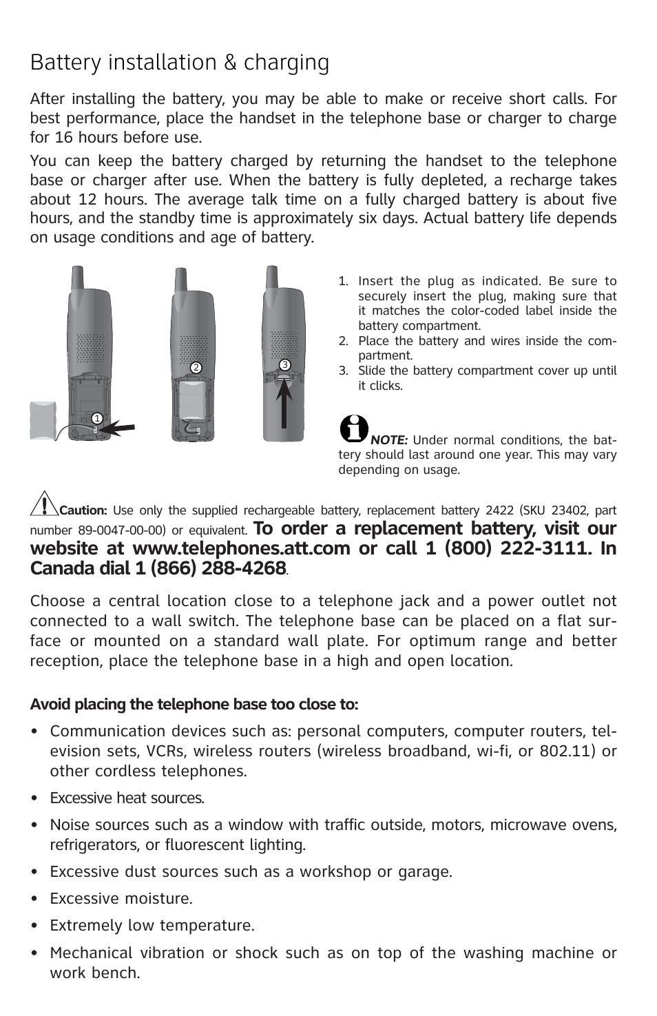 Battery installation & charging | AT&T E5812B User Manual | Page 2 / 6