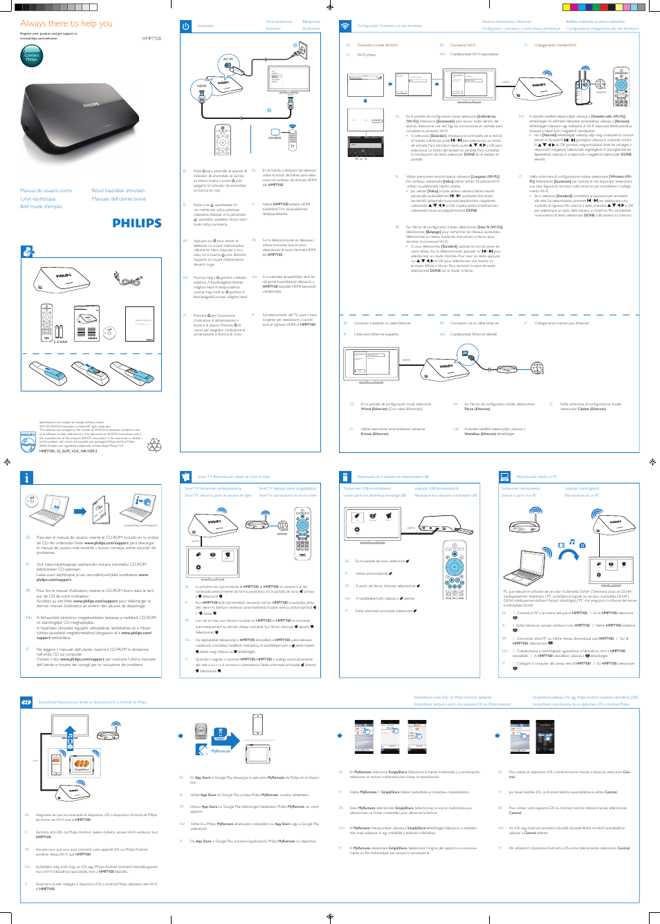 Pc & ma c, Space .!@ done, Wireless (wi-fi) | Always there to help you | Philips REPRODUCTOR MULTIMEDIA DOMÉSTICO User Manual | Page 2 / 2