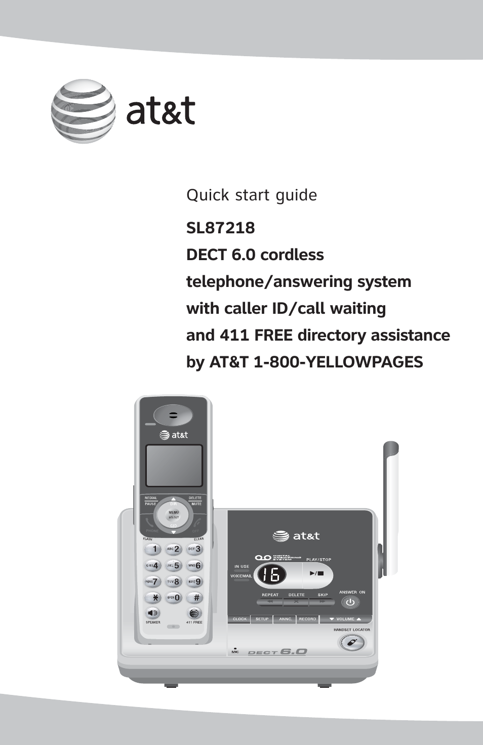 AT&T SL87218 User Manual | 8 pages