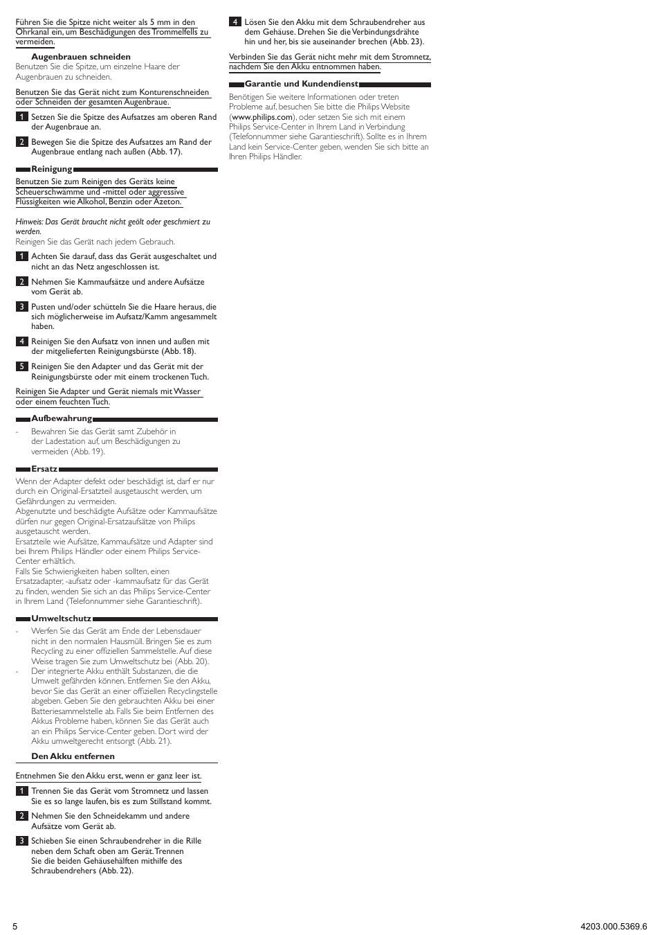 Philips Multigroom Set de arreglo personal User Manual | Page 5 / 11