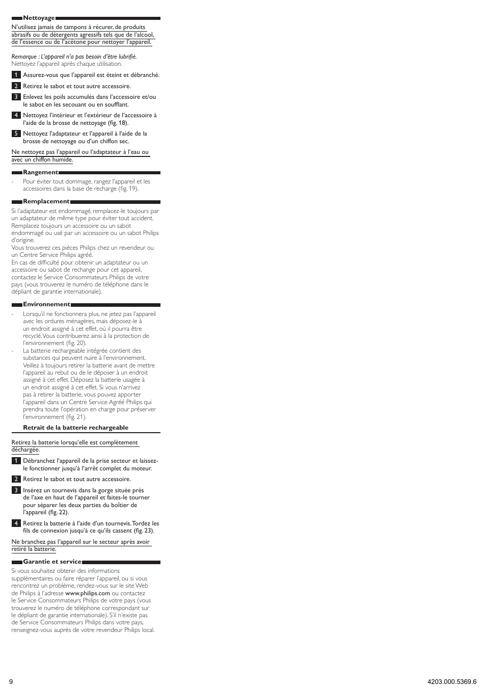 Philips Multigroom Set de arreglo personal User Manual | Page 9 / 11
