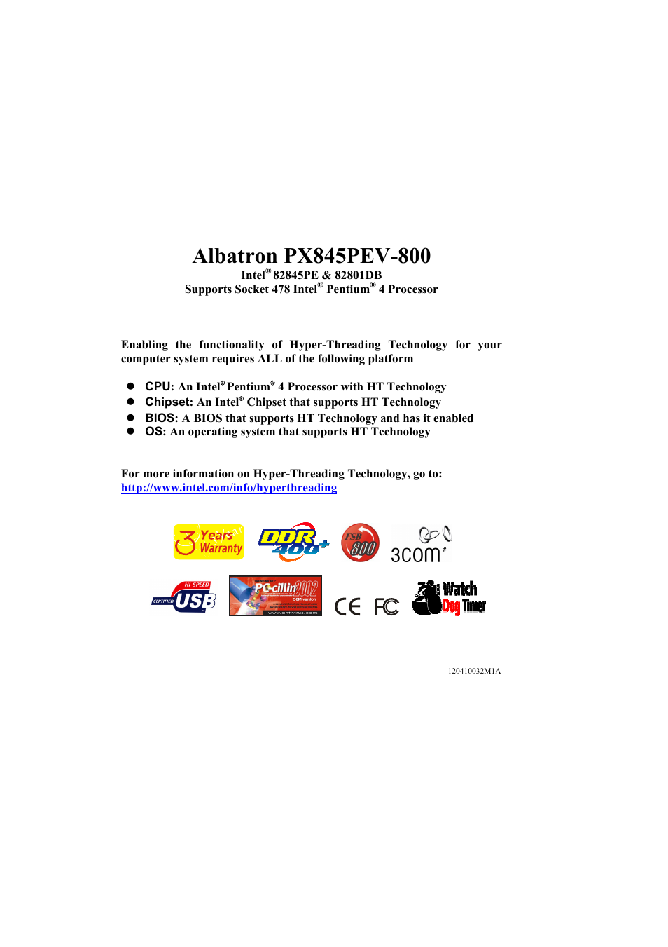 Albatron Technology PX845PEV-800 User Manual | 49 pages