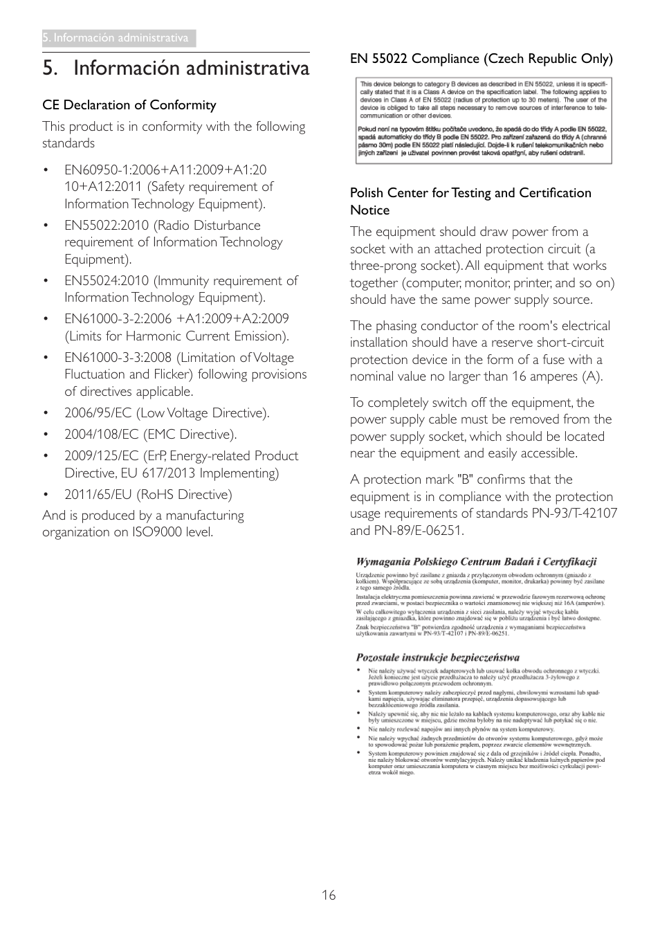 Información administrativa | Philips Base de monitor Cloud User Manual | Page 18 / 25