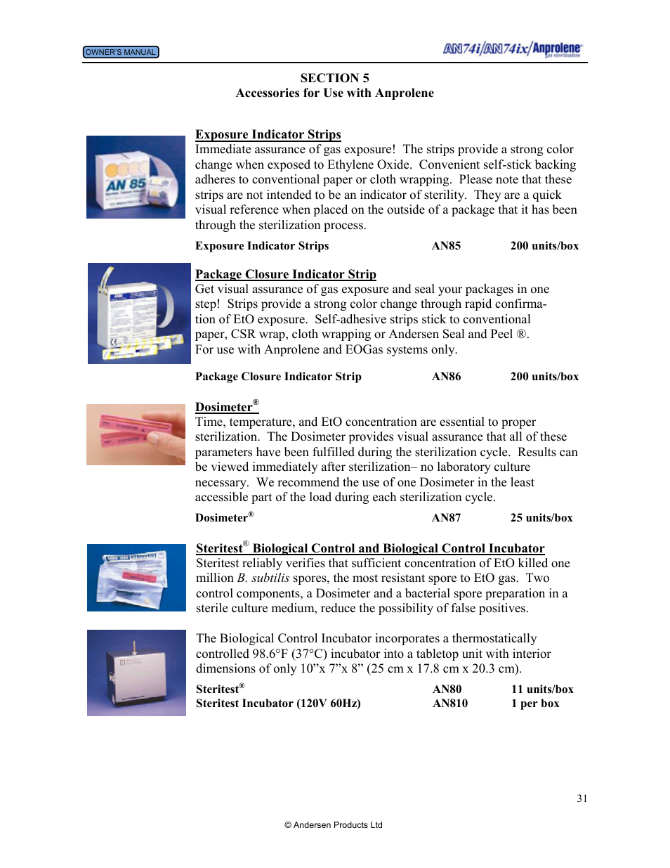 Sundries | Andersen Windows & Doors AN74I User Manual | Page 31 / 85