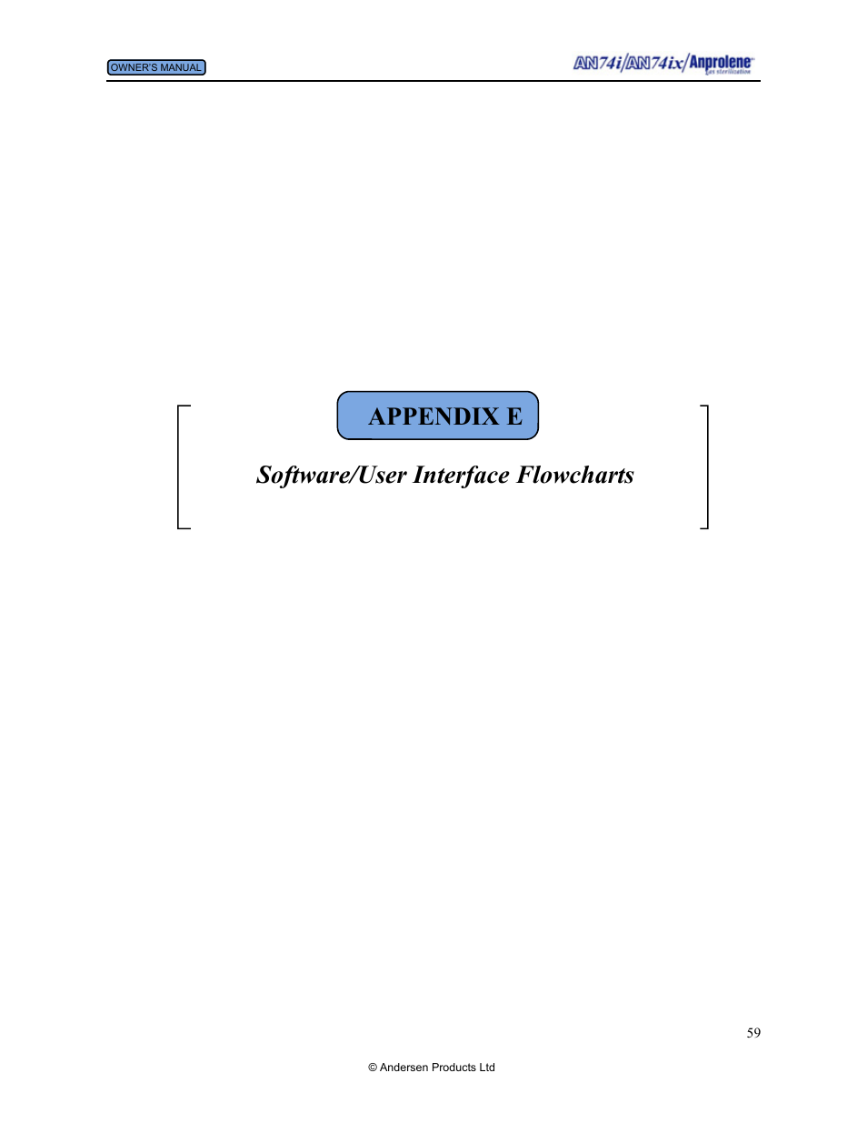 Appendix e software/user interface flowcharts | Andersen Windows & Doors AN74I User Manual | Page 59 / 85