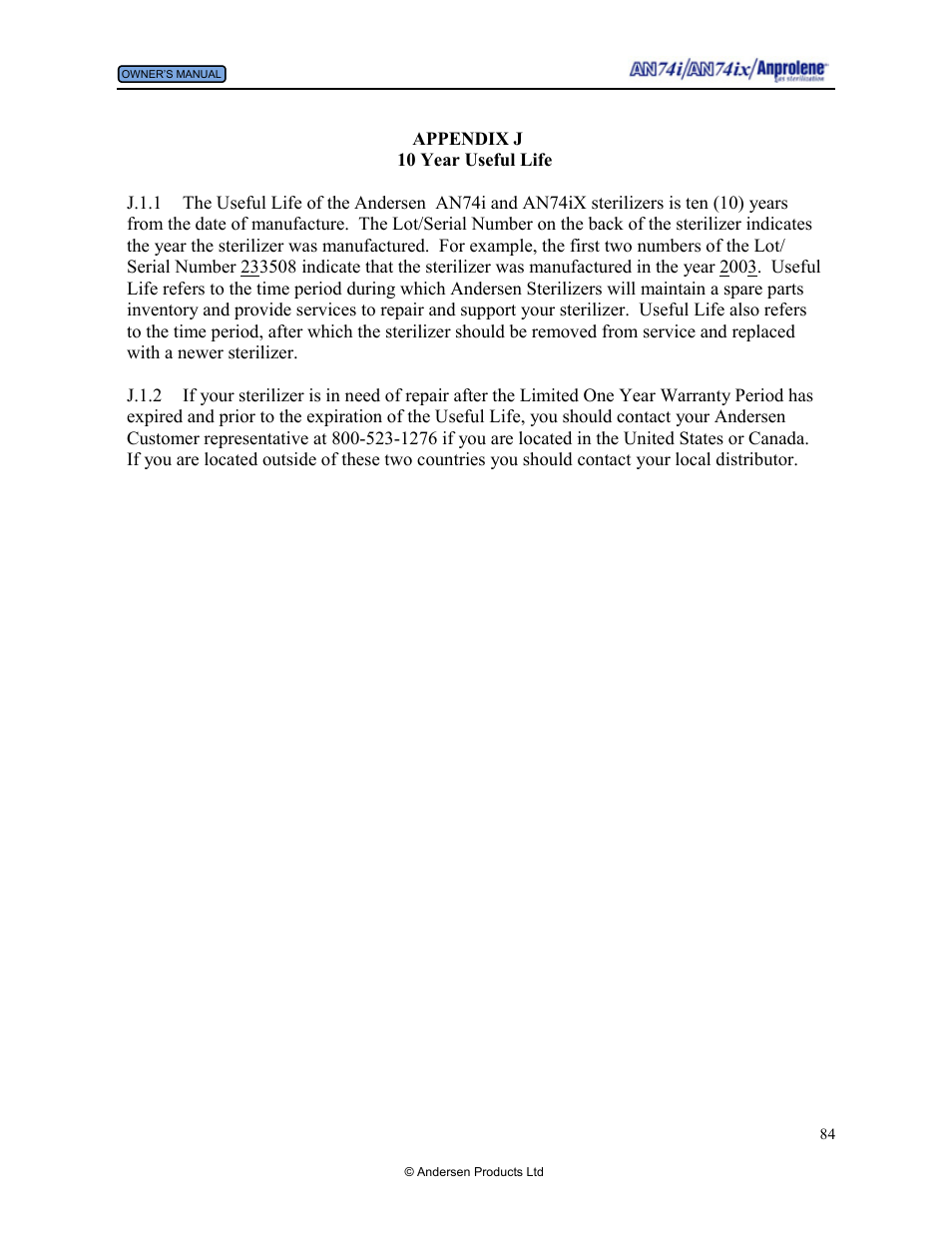 Andersen Windows & Doors AN74I User Manual | Page 84 / 85