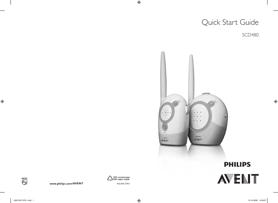 Philips AVENT Vigilabebés analógico User Manual | 2 pages