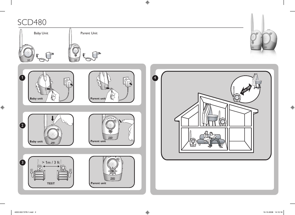 Scd480 | Philips AVENT Vigilabebés analógico User Manual | Page 2 / 2