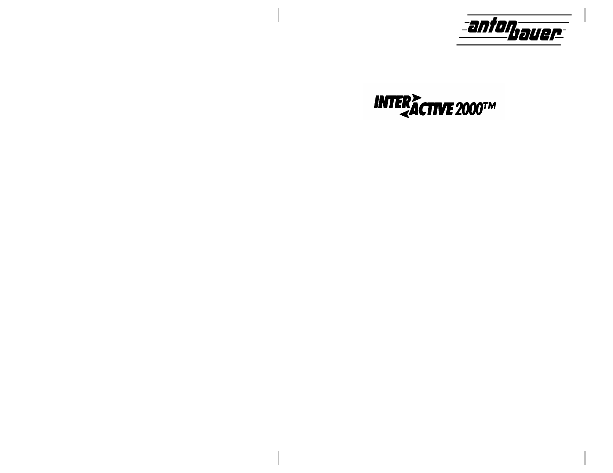 Anton/Bauer INTERACTIVE 2000 2400 User Manual | 16 pages