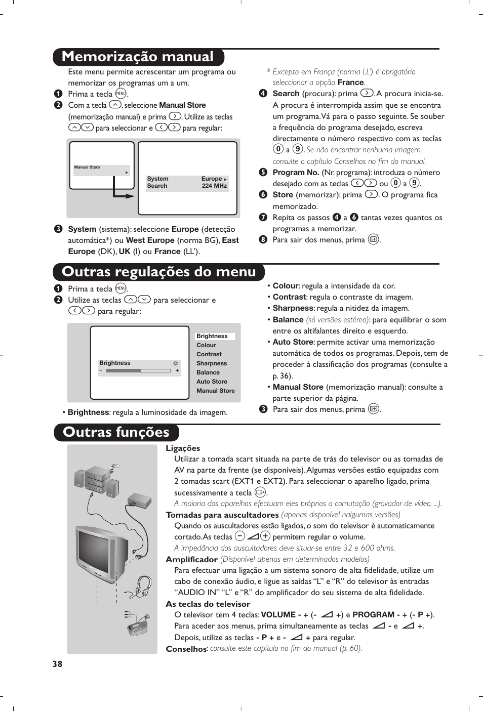 Outras funções | Philips TV User Manual | Page 38 / 64