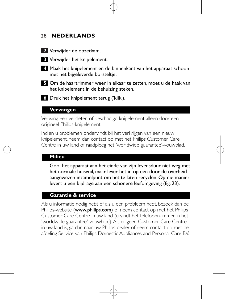 Philips HAIRCLIPPER Series 1000 Cortapelos User Manual | Page 28 / 86