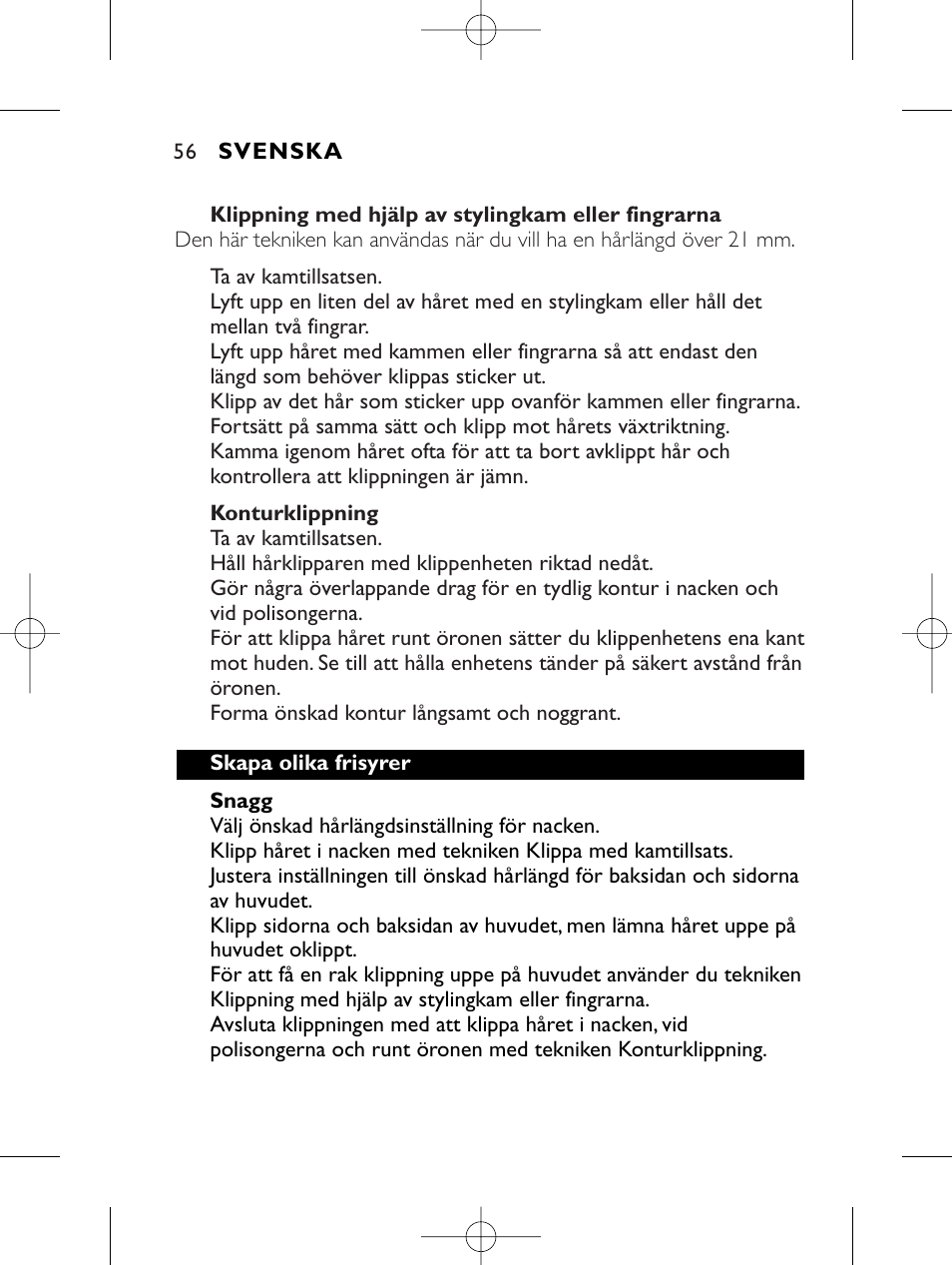 Philips HAIRCLIPPER Series 1000 Cortapelos User Manual | Page 56 / 86