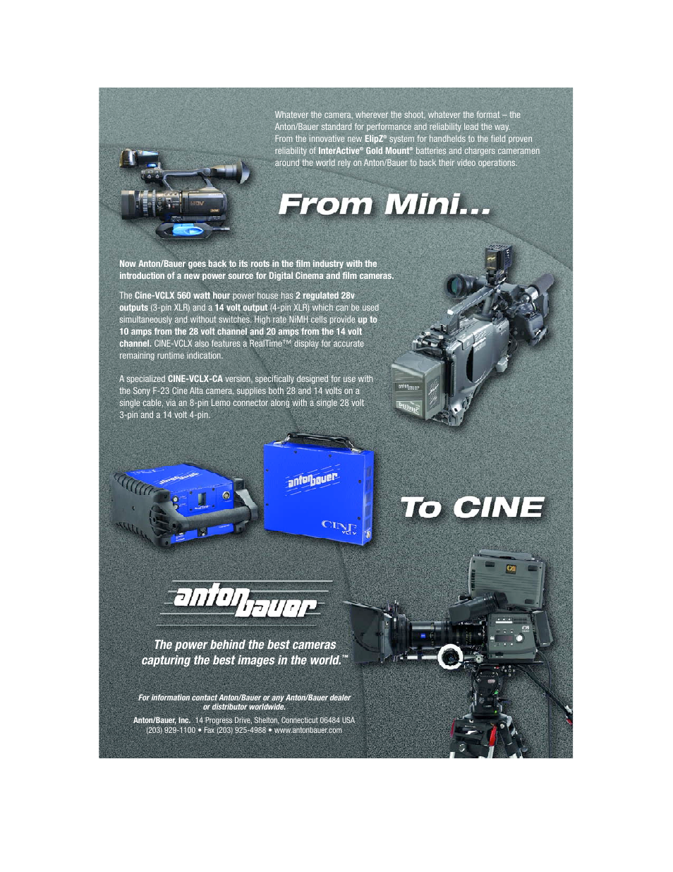 Anton/Bauer Cine-VCLX User Manual | 1 page