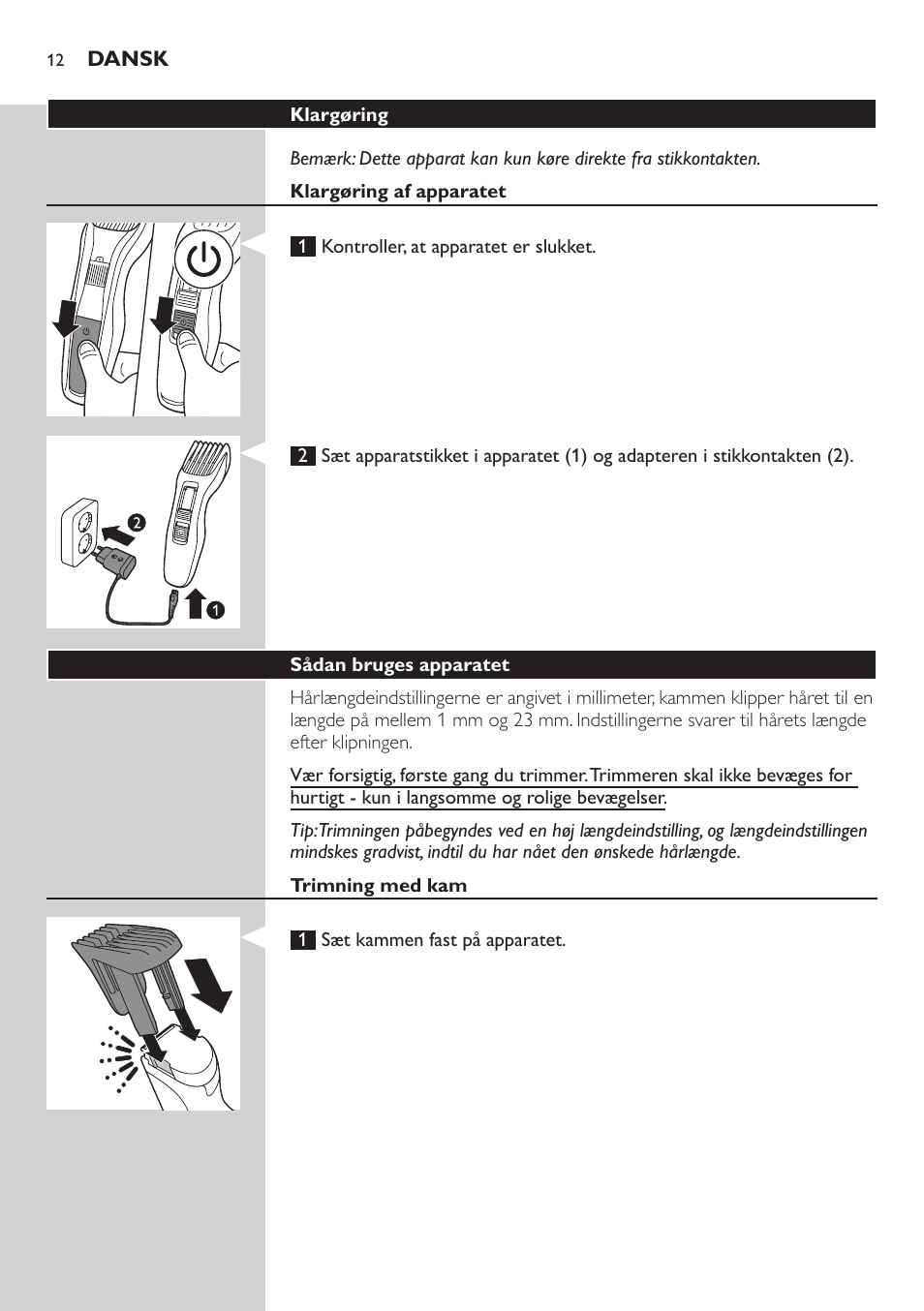 Philips HAIRCLIPPER Series 3000 cortapelos User Manual | Page 12 / 78