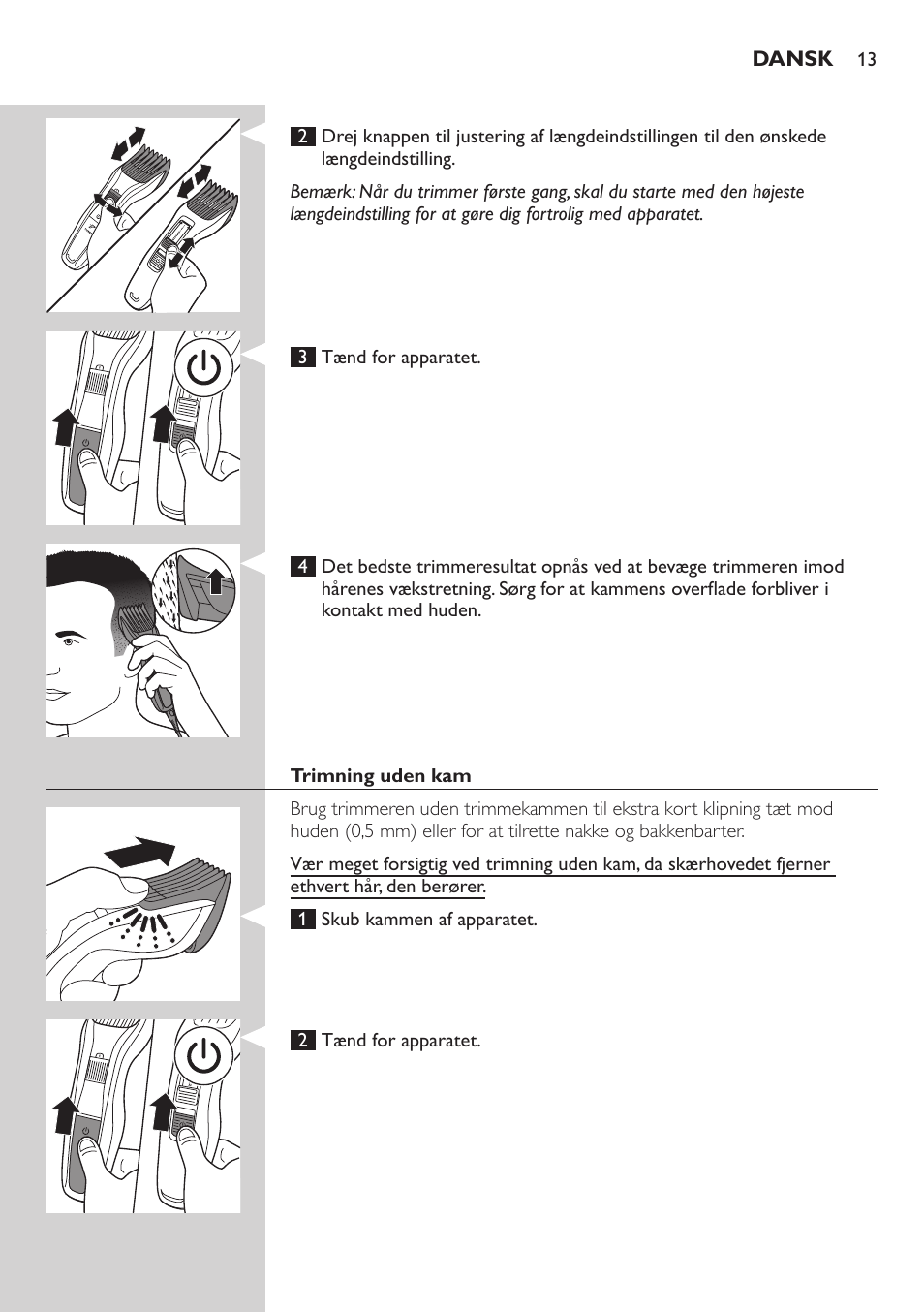 Philips HAIRCLIPPER Series 3000 cortapelos User Manual | Page 13 / 78