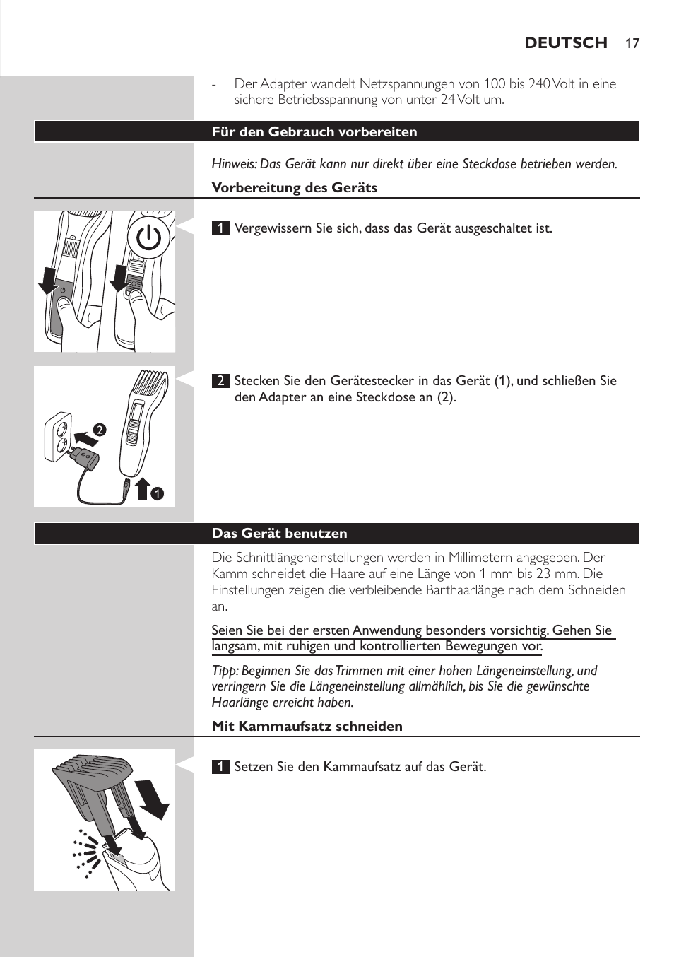 Philips HAIRCLIPPER Series 3000 cortapelos User Manual | Page 17 / 78