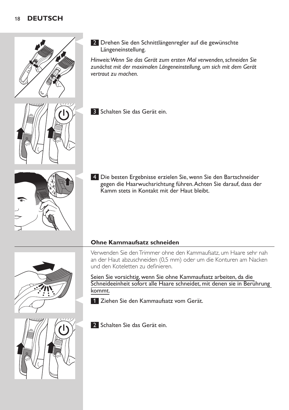 Philips HAIRCLIPPER Series 3000 cortapelos User Manual | Page 18 / 78