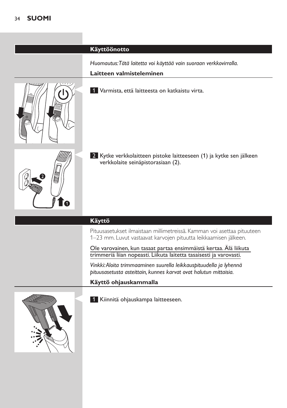 Philips HAIRCLIPPER Series 3000 cortapelos User Manual | Page 34 / 78