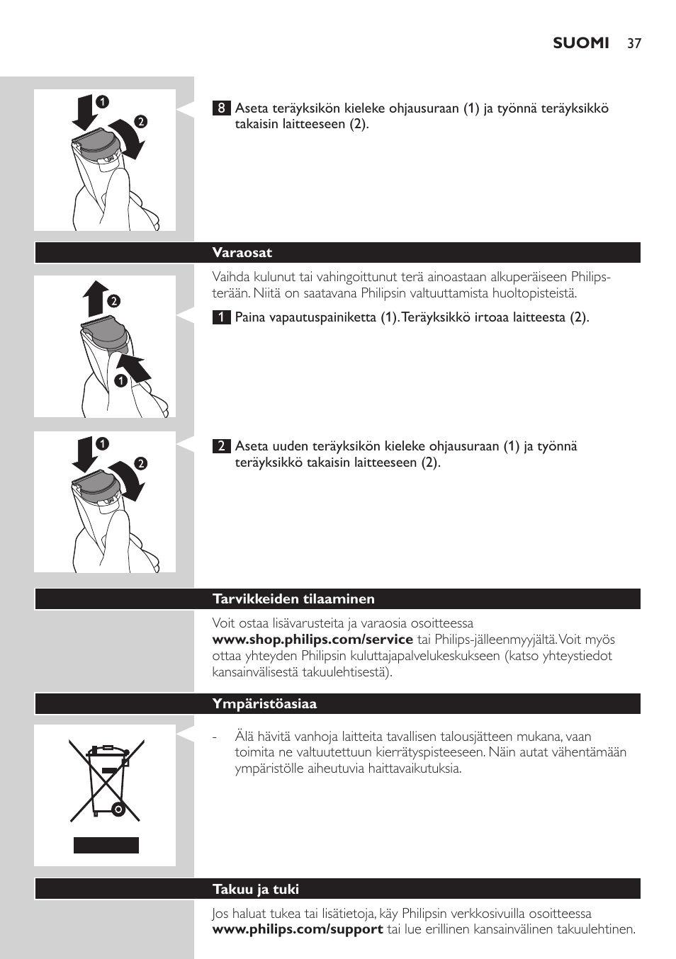 Philips HAIRCLIPPER Series 3000 cortapelos User Manual | Page 37 / 78