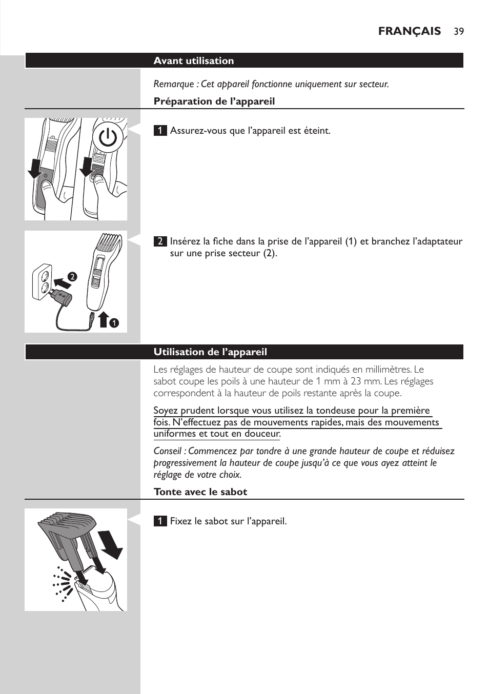 Philips HAIRCLIPPER Series 3000 cortapelos User Manual | Page 39 / 78