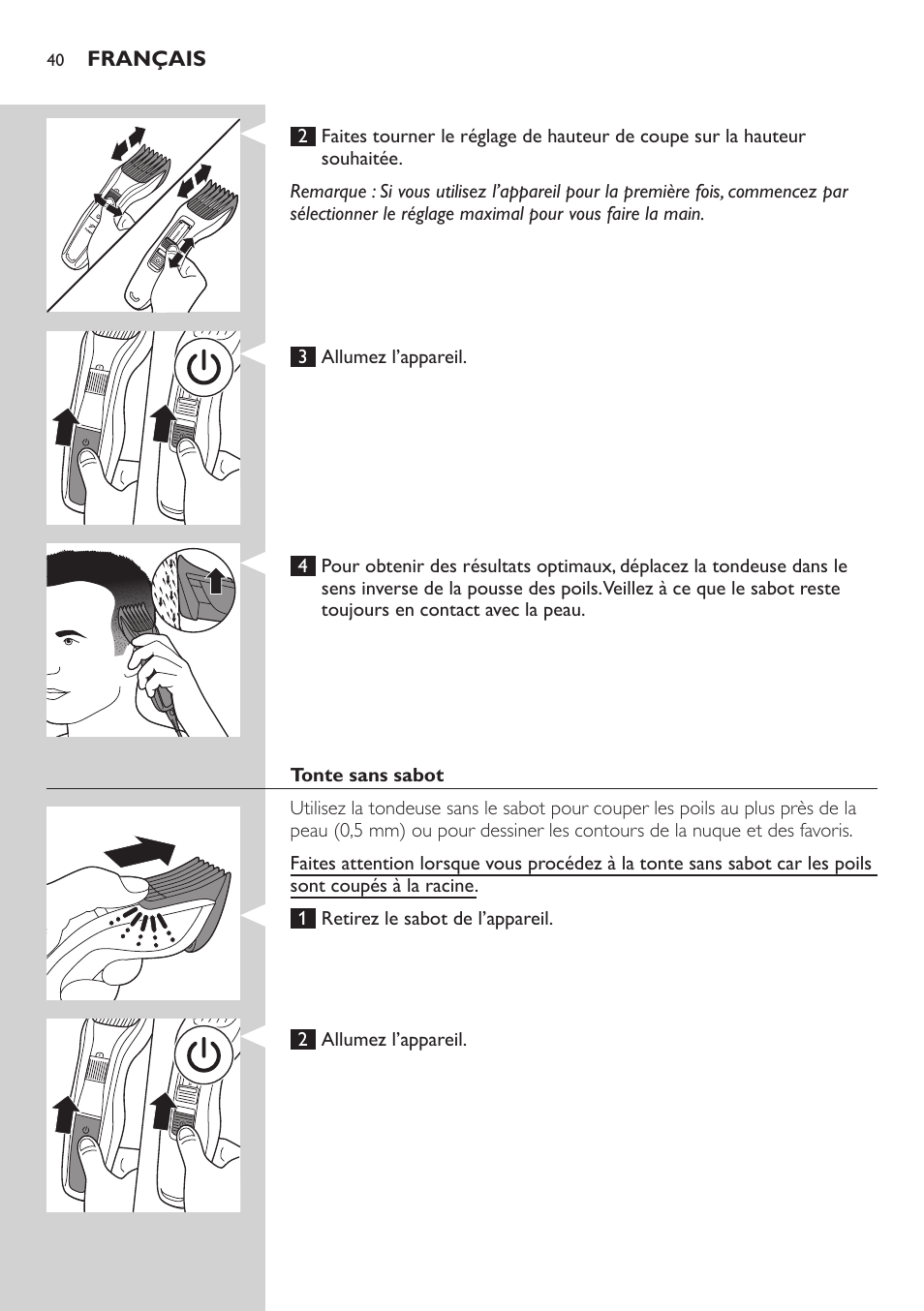 Philips HAIRCLIPPER Series 3000 cortapelos User Manual | Page 40 / 78