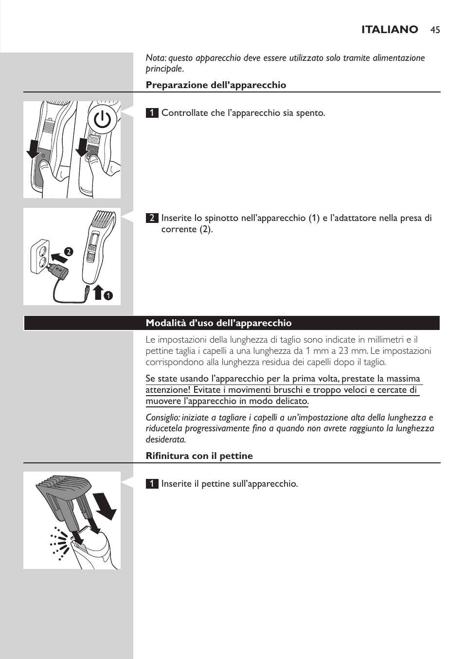 Philips HAIRCLIPPER Series 3000 cortapelos User Manual | Page 45 / 78