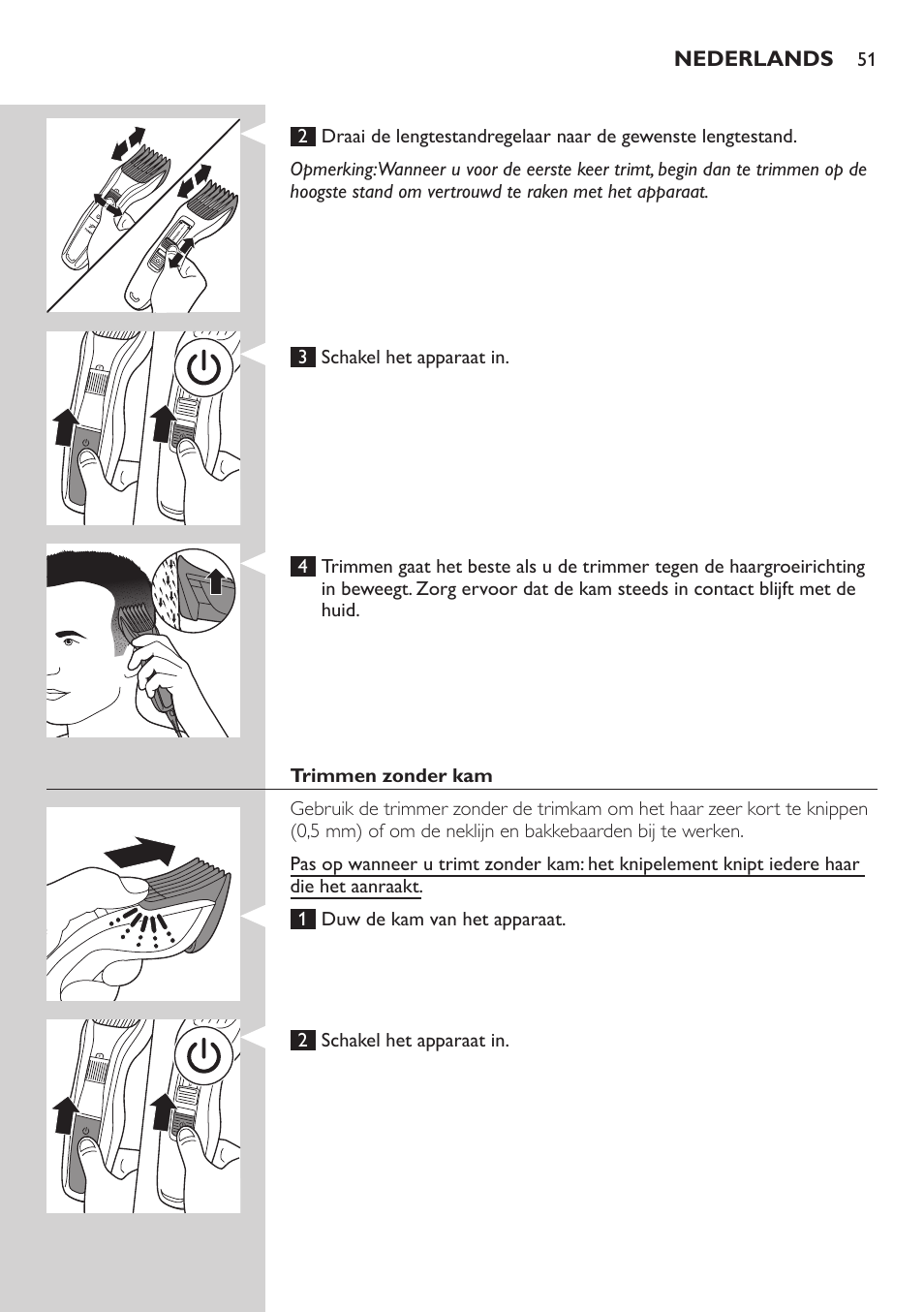 Philips HAIRCLIPPER Series 3000 cortapelos User Manual | Page 51 / 78