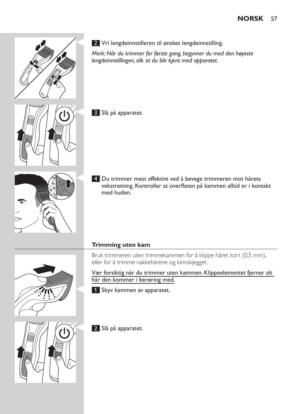 Philips HAIRCLIPPER Series 3000 cortapelos User Manual | Page 57 / 78