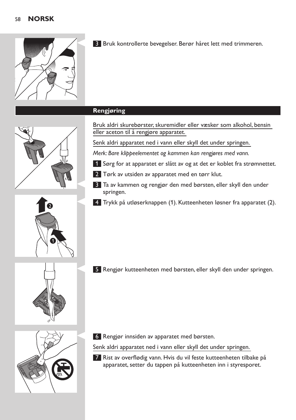 Philips HAIRCLIPPER Series 3000 cortapelos User Manual | Page 58 / 78