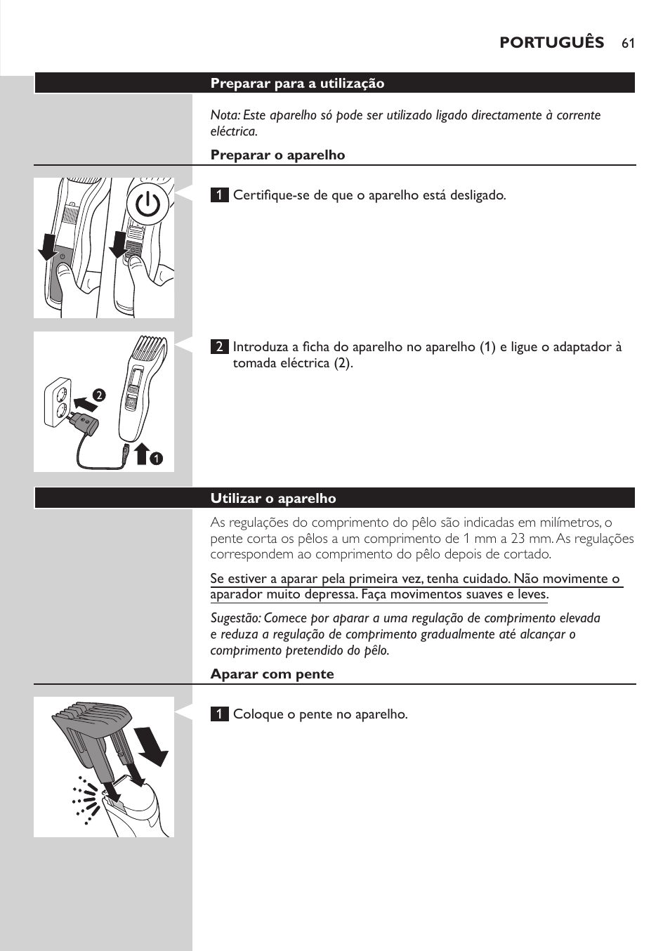 Philips HAIRCLIPPER Series 3000 cortapelos User Manual | Page 61 / 78