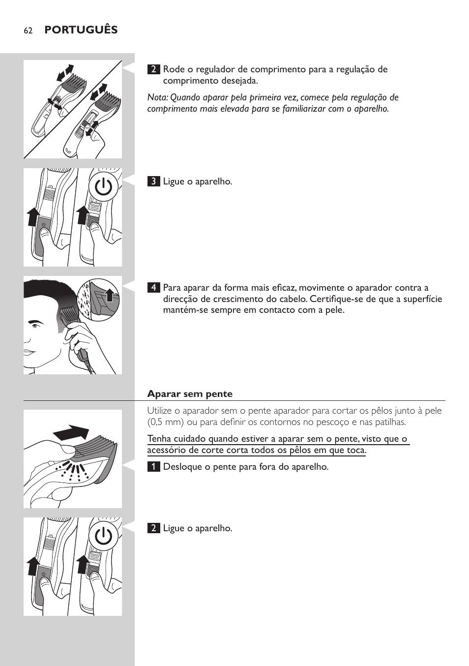 Philips HAIRCLIPPER Series 3000 cortapelos User Manual | Page 62 / 78