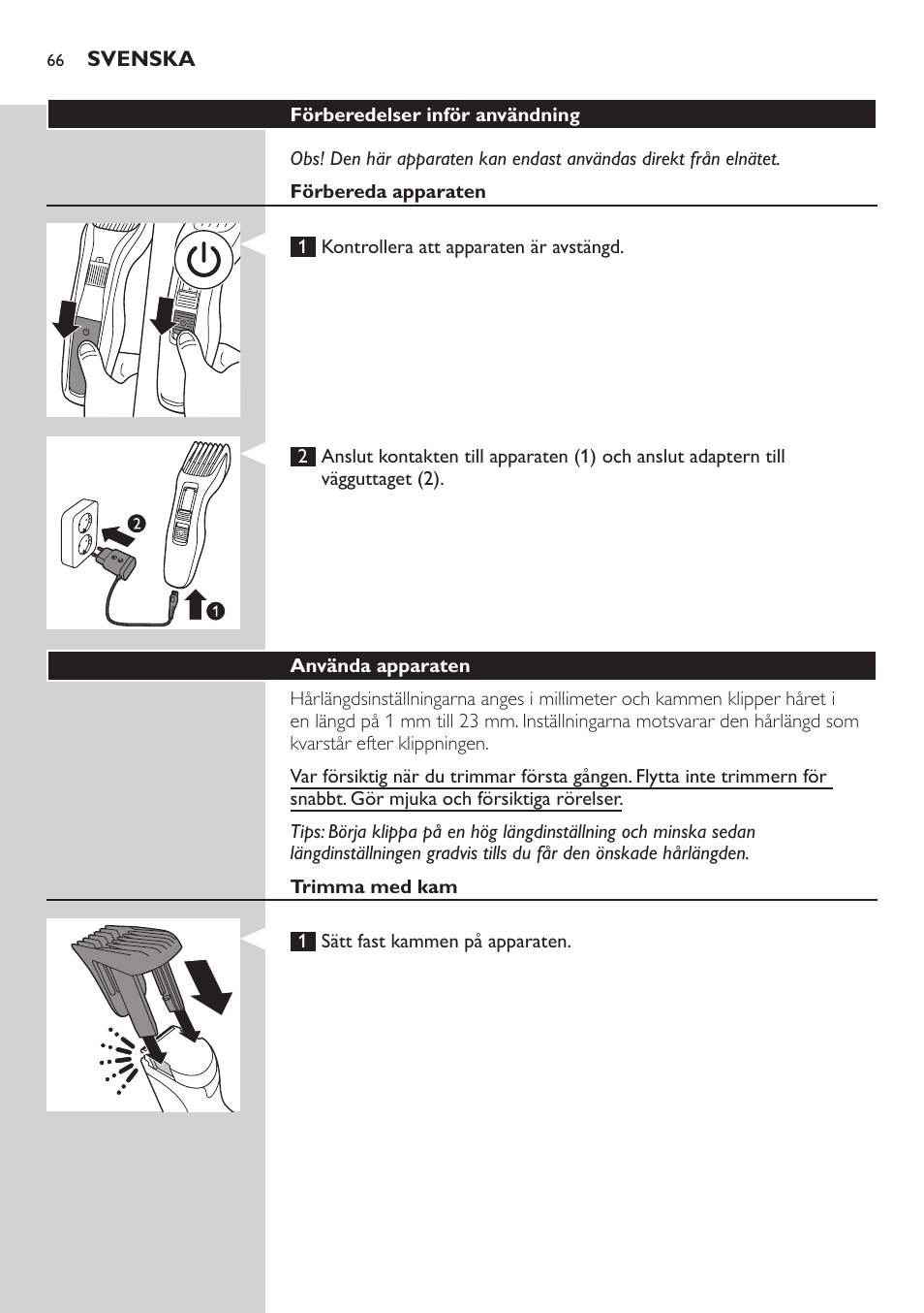 Philips HAIRCLIPPER Series 3000 cortapelos User Manual | Page 66 / 78