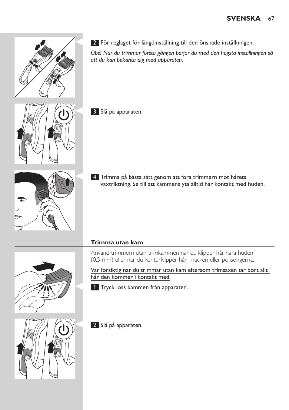 Philips HAIRCLIPPER Series 3000 cortapelos User Manual | Page 67 / 78