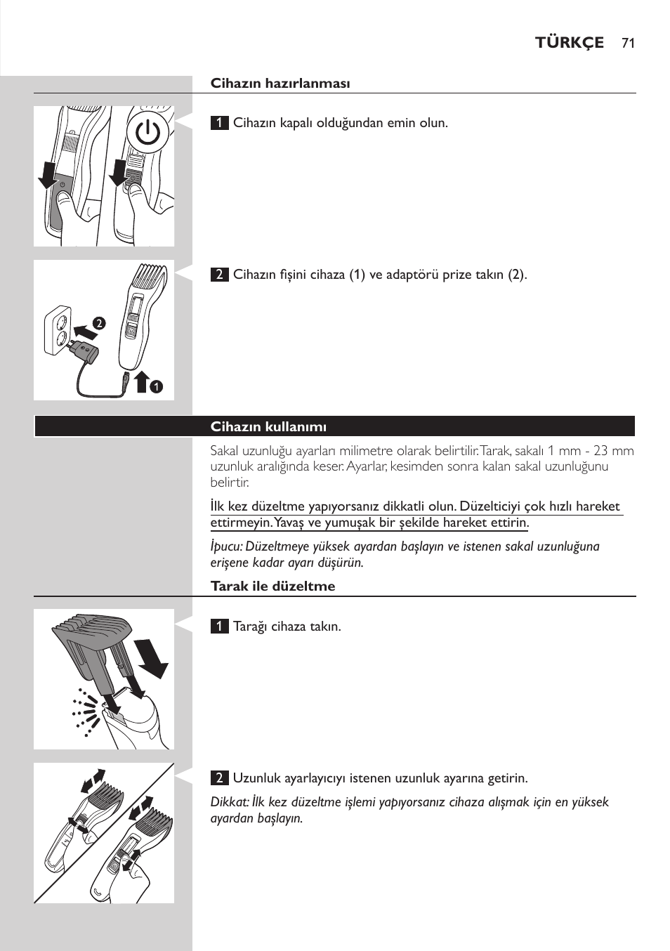 Philips HAIRCLIPPER Series 3000 cortapelos User Manual | Page 71 / 78