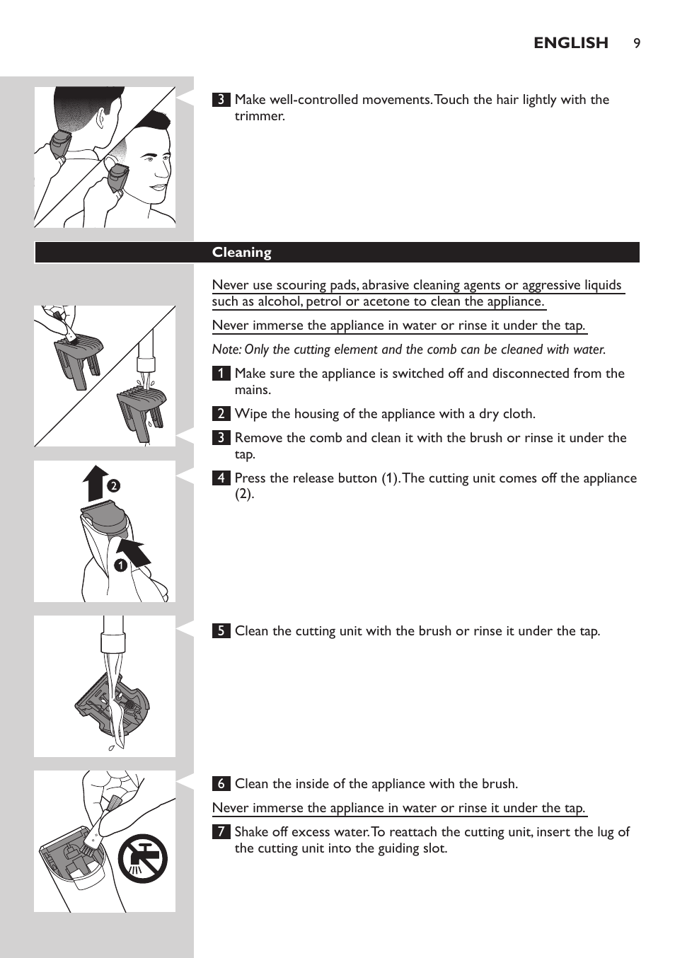 Philips HAIRCLIPPER Series 3000 cortapelos User Manual | Page 9 / 78